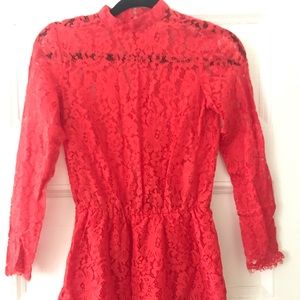 H&M Red Lace Romper